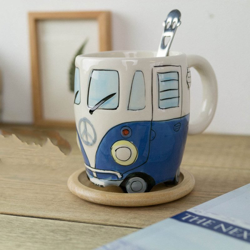 Vintage Style Cartoon Bus Mug - Image 3
