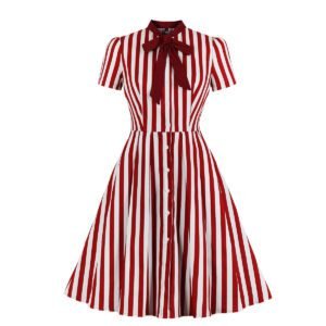 Striped Button Dress