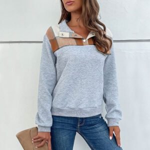 Spliced Stand-Collar Top